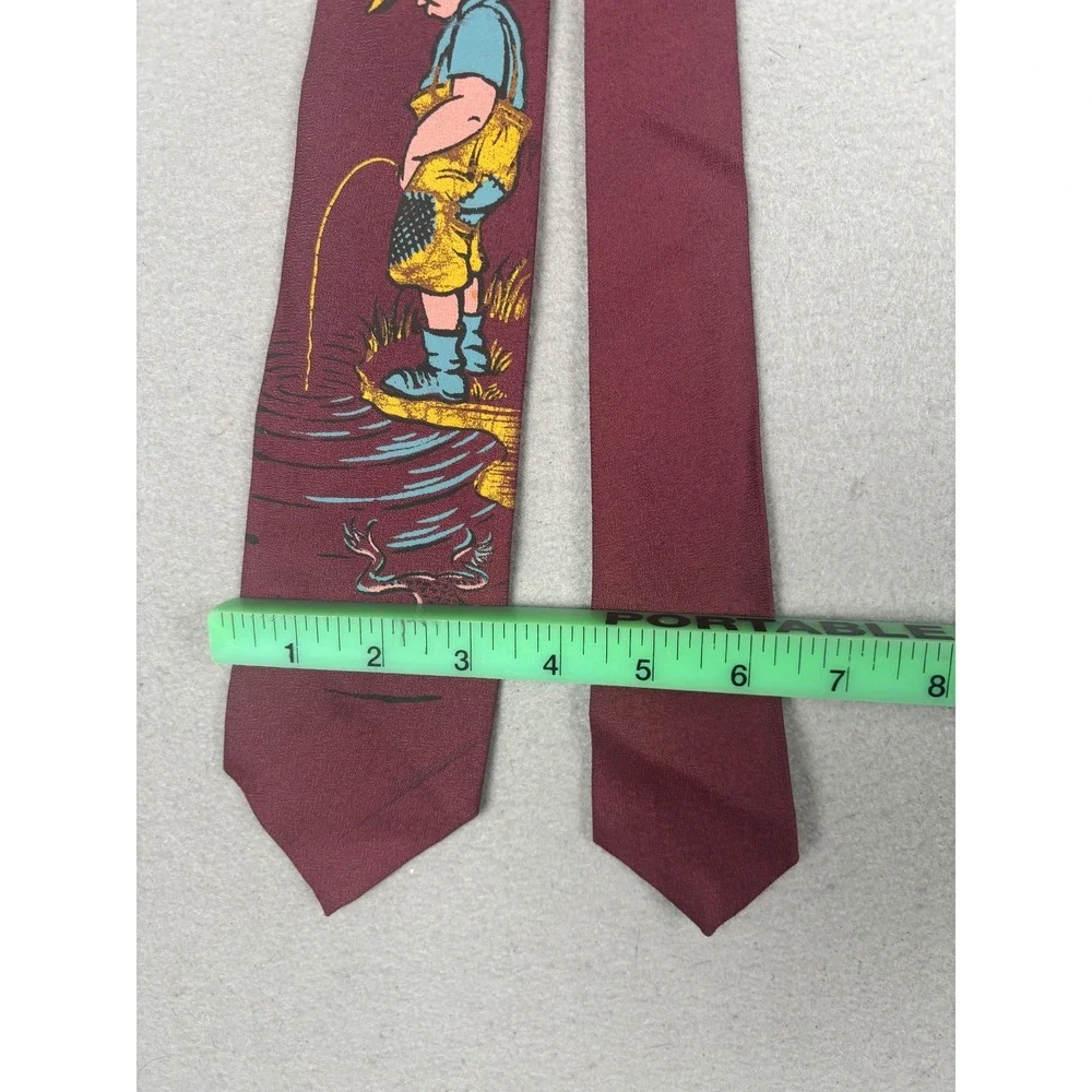 Vintage Ricky Ties Tie Mens One Size Red Boy Frog Novelty Humor Necktie